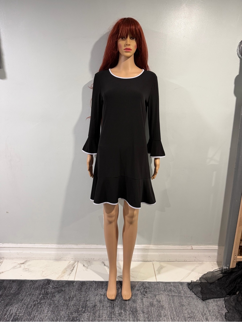 Michaels Black Shift Dress with White Trim